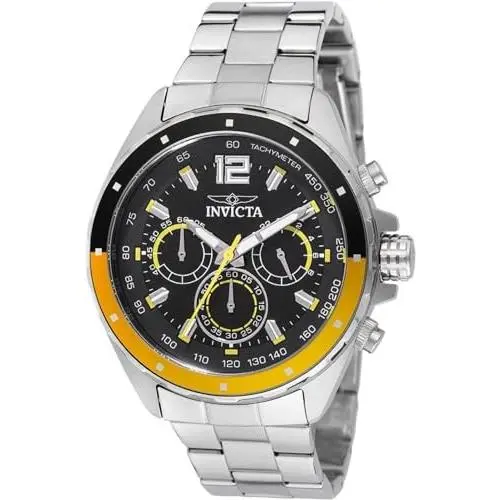 Men`s 49365 Speedway Quartz Chronograph 44MM Black Dial Steel Watch by Invicta