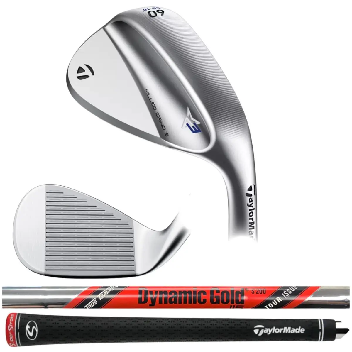 Taylormade Raw Milled Grind 3 60 Wedges Dynamic Gold S200 Choose Bounce - Gold