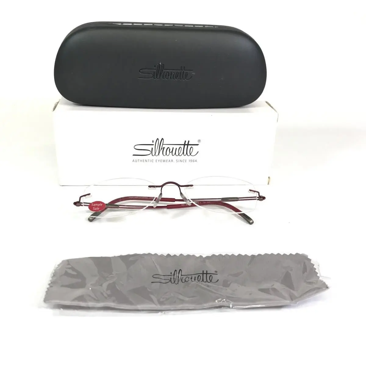 Eyeglasses Frames 4301 40 6059 Burgundy Red Rimless 53-19-140 by Silhouette