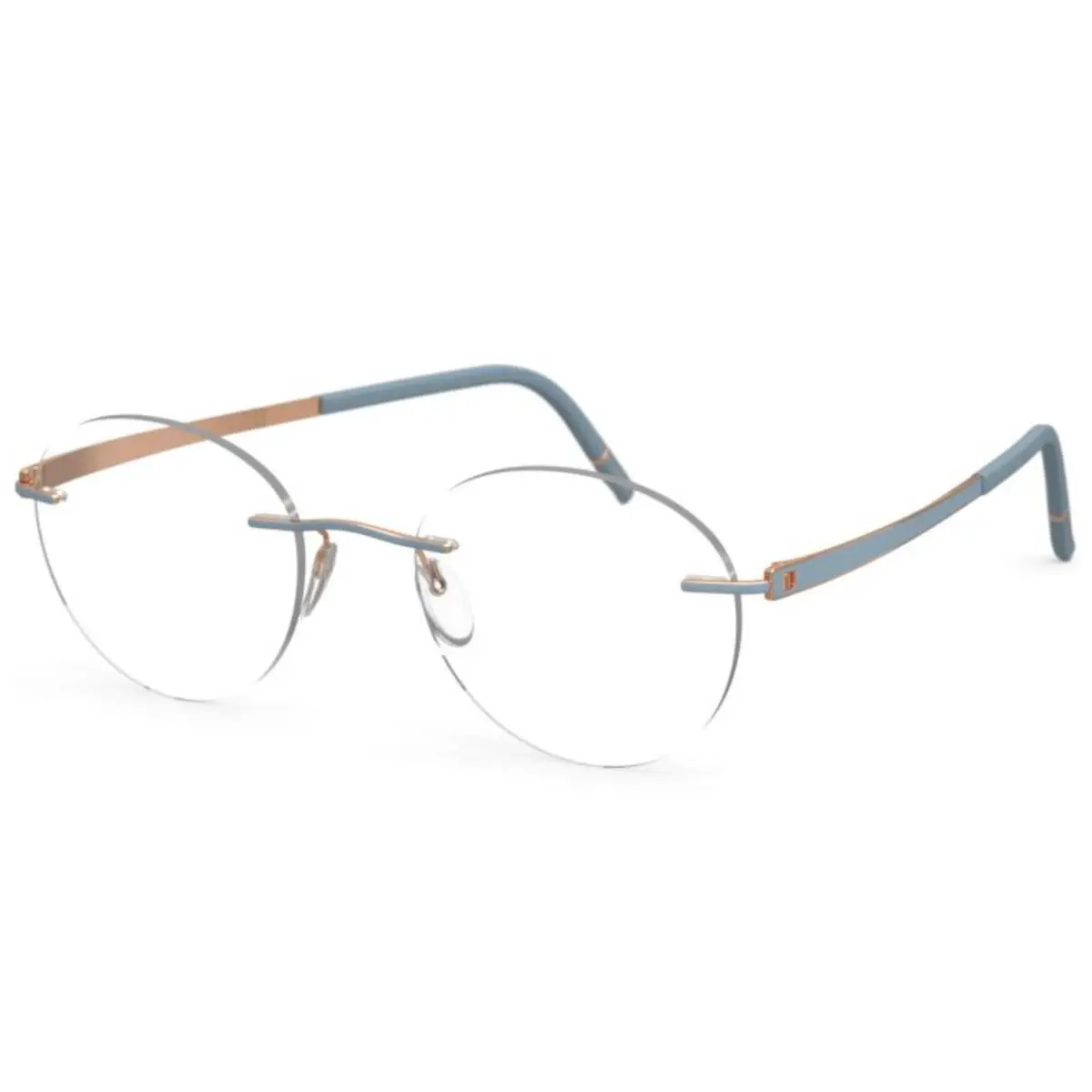 Eyeglasses Frames 5529 70 3620 Momentun Morning Lake Blue Gold 19-140 by Silhouette