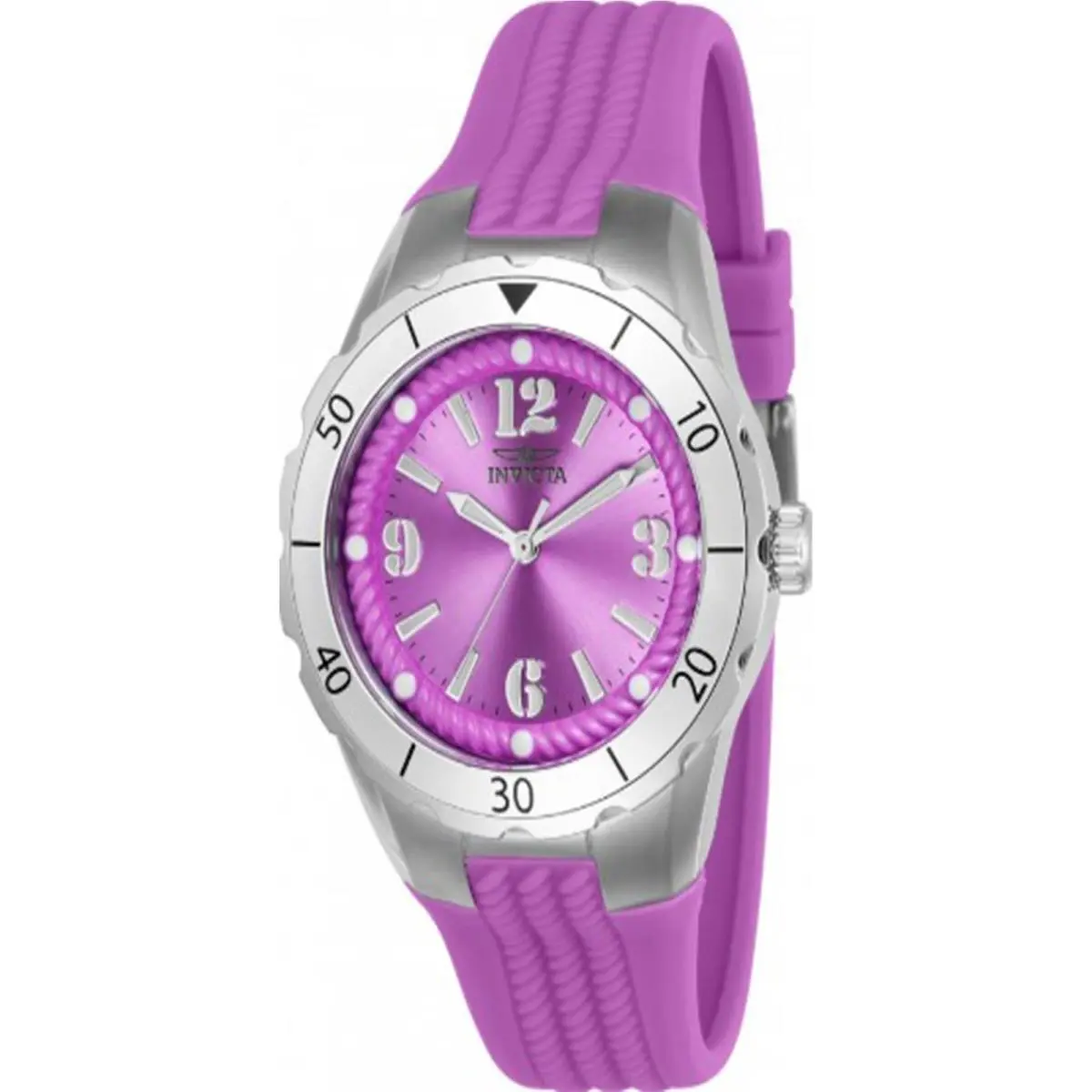 Women`s 24123 Angel Quartz 3 Hand Purple Dial Watch by Invicta