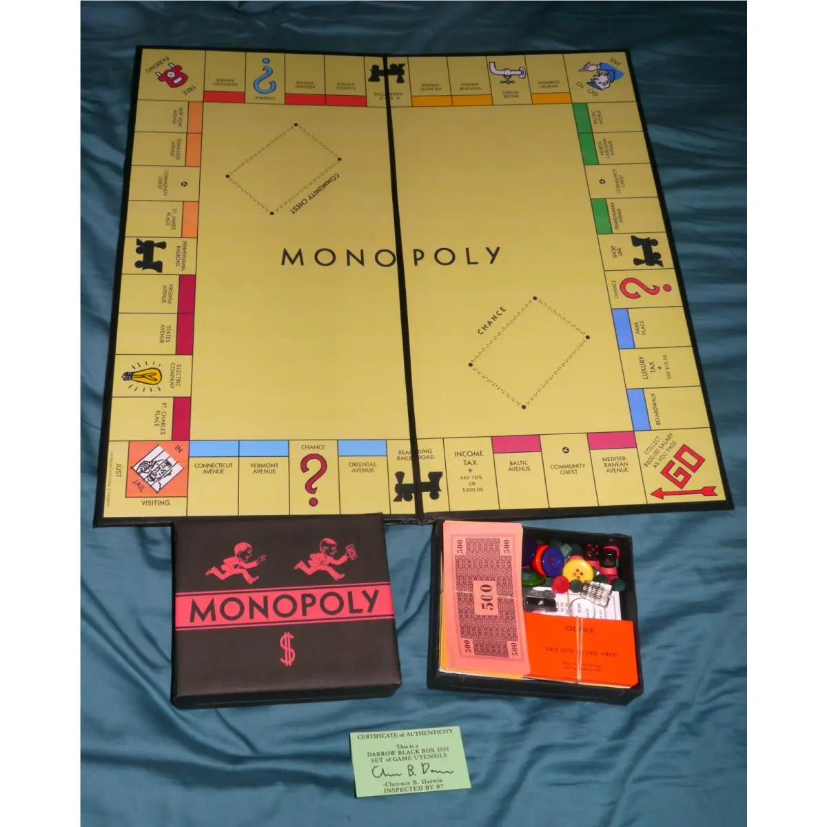 Complete Darrow Black Box 1935 Style Reproduction Monopoly Game Set