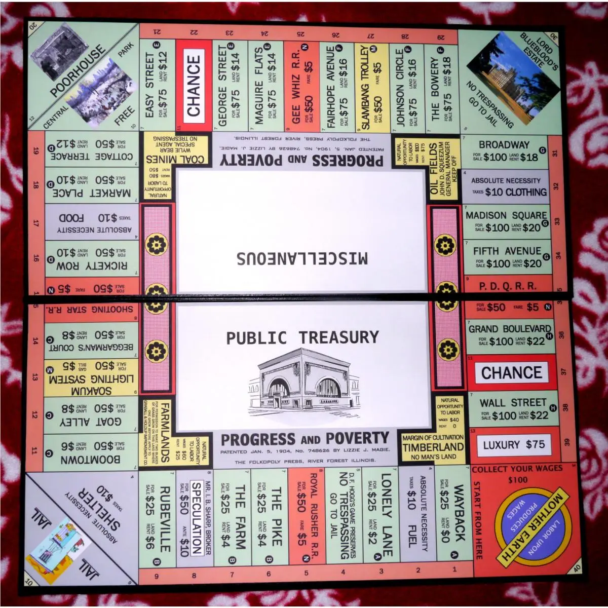 Progress and Poverty Game Set 1906 Style Repro/the Landlord`s Game Monopoly