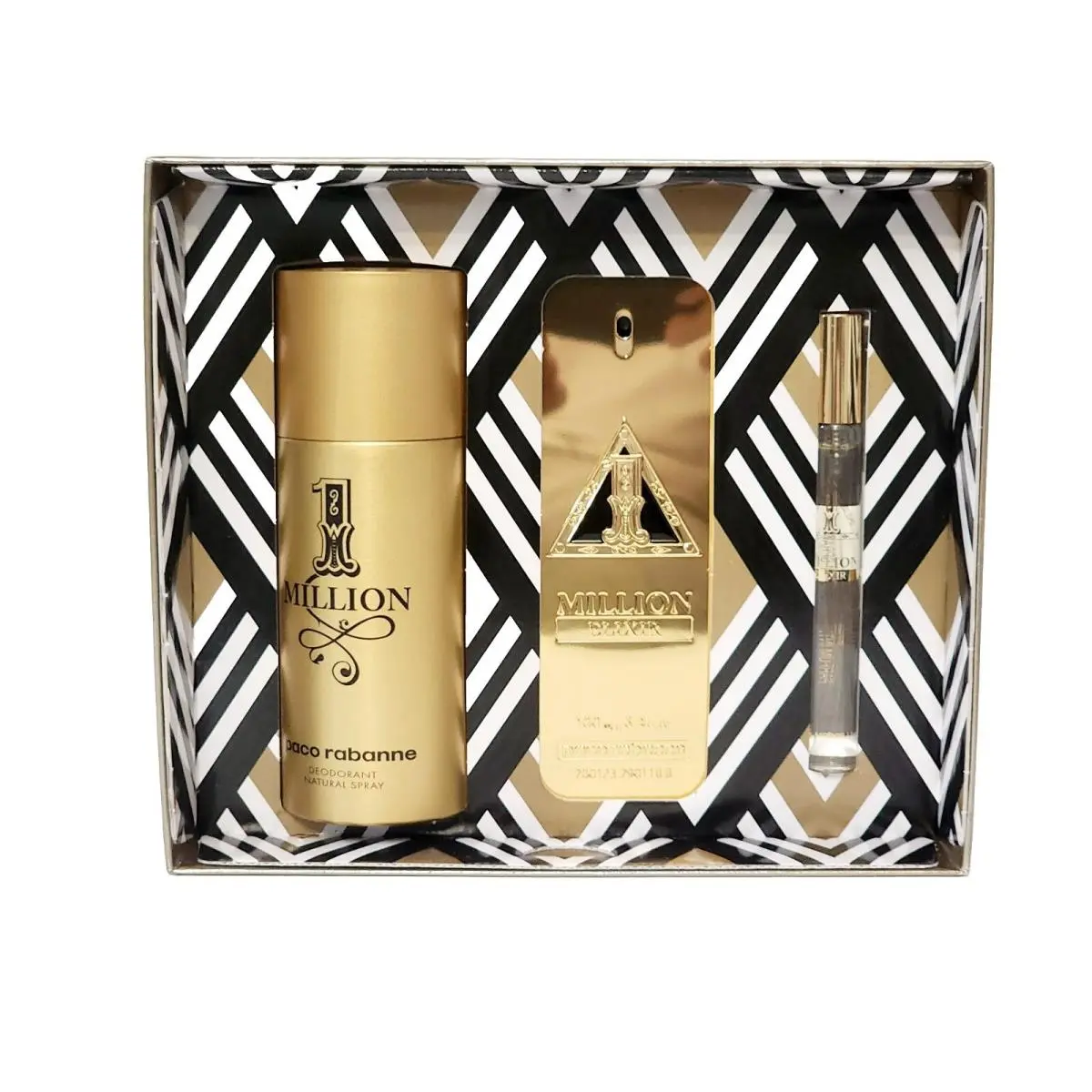 1 Million Elixir By  3 Pces Set 3.4 oz Parfum Intense Men by Paco Rabanne