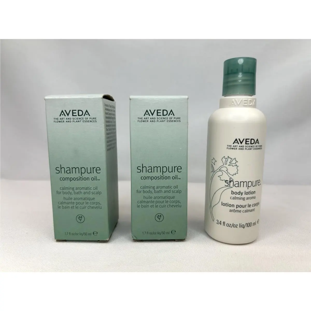 Shampure Composition Oil 1.7 Oz 2 Body Lotion 3.4 Oz by Aveda
