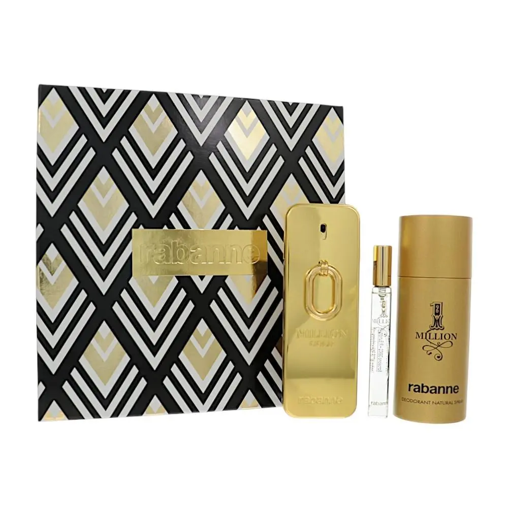 One Million Gold Intense  Gift Set For Men 3 Pc Gift Set- 3.4Oz by Paco Rabanne
