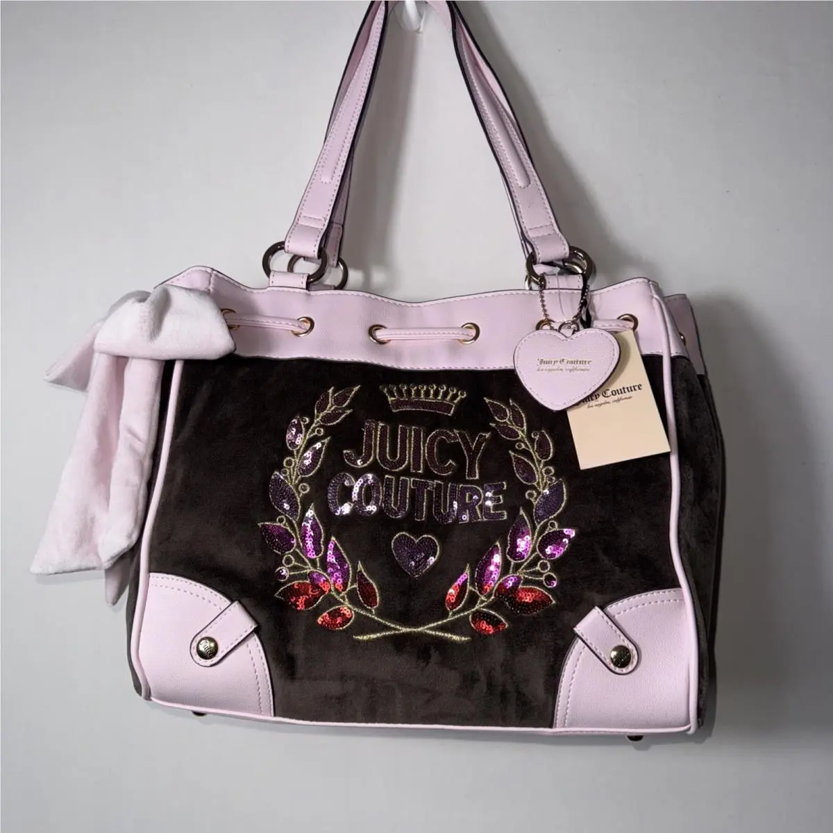 Classic Juicy Never Dies Daydreamer Viral Tote Bag Pink Brown by Juicy Couture