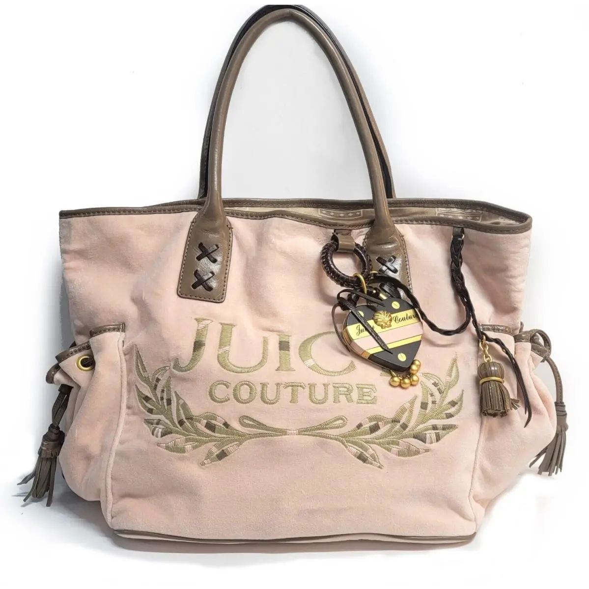 Y2K Handbag Pale Pink Velour Shoulder Bag Purse Vintage by Juicy Couture