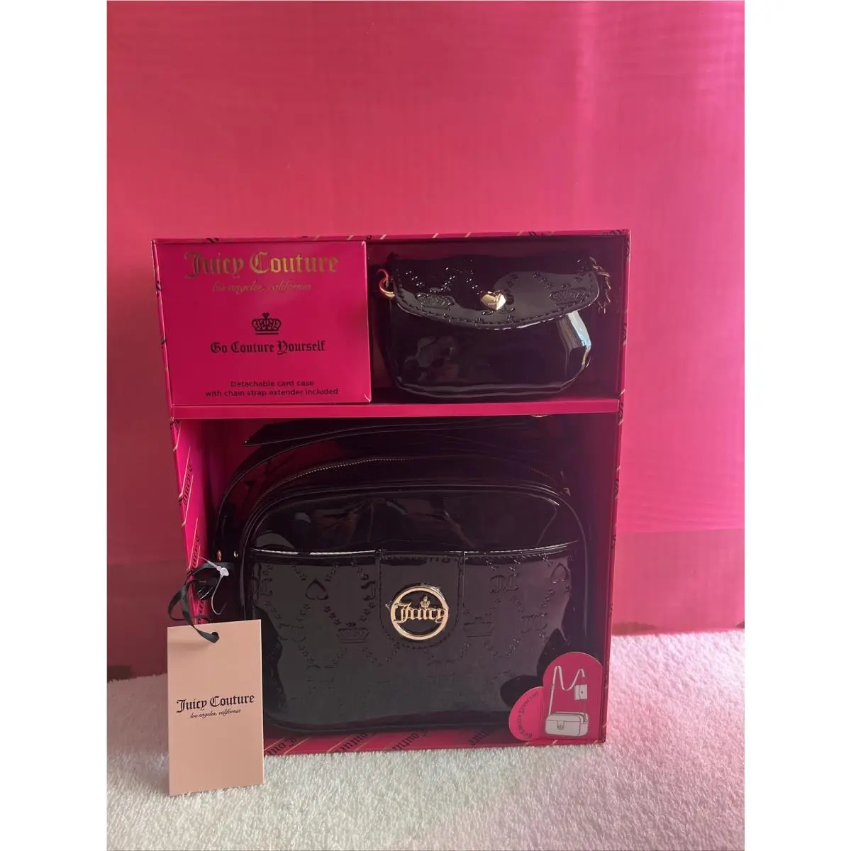 Bag Set  Crown Liquorice Crossbody Coin Purse Gift Set by Juicy Couture