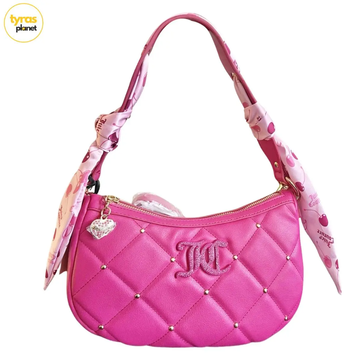 Juicy Couture Holding The Line Coho Cherry Shoulder Bag Pink Raspberry Exclusive