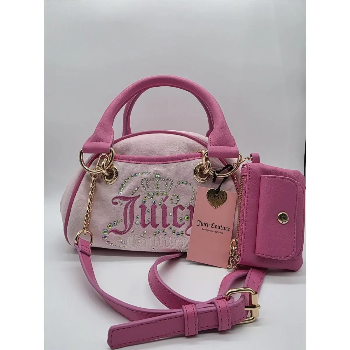 Dreamy Juicy Satchel Crossbody Bag Bowler Handbag Light Pink by Juicy Couture