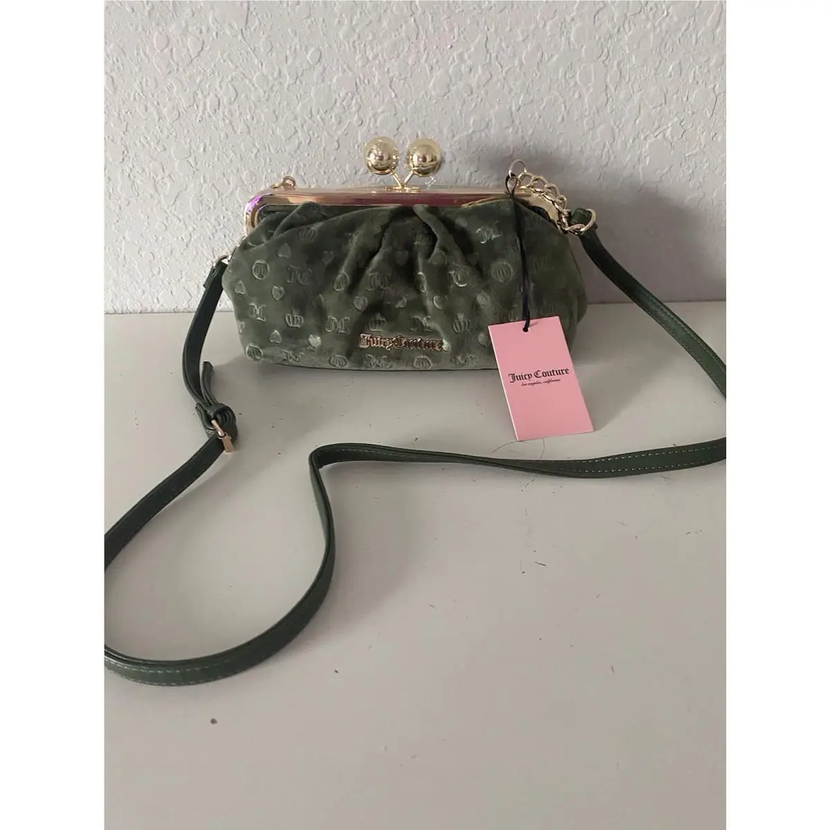 Keep It Classy Frame Crossbody Bag Purse Kisslock Super Greens by Juicy Couture