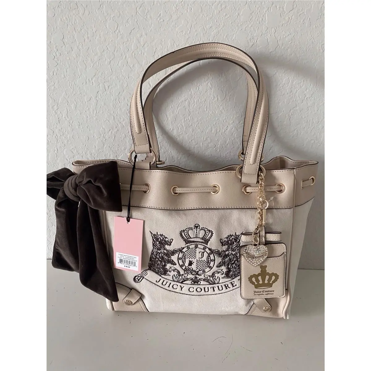 Classic Scottie Dogs Tote Daydreamer Sandstone Chocolate W/charm by Juicy Couture