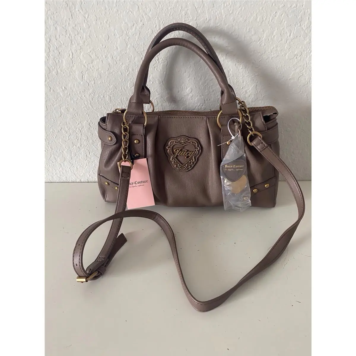 In Her Juicy Era Satchel Bag Iced Coffee Crossbody W/charm by Juicy Couture