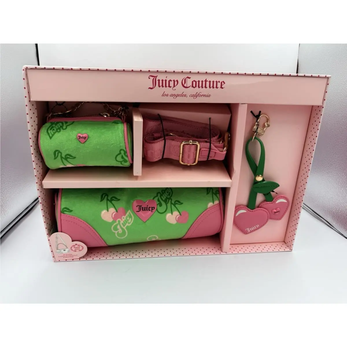 Heritage Cherry Barrel Bag Box Set - Limited Edition Pink Lemonade by Juicy Couture