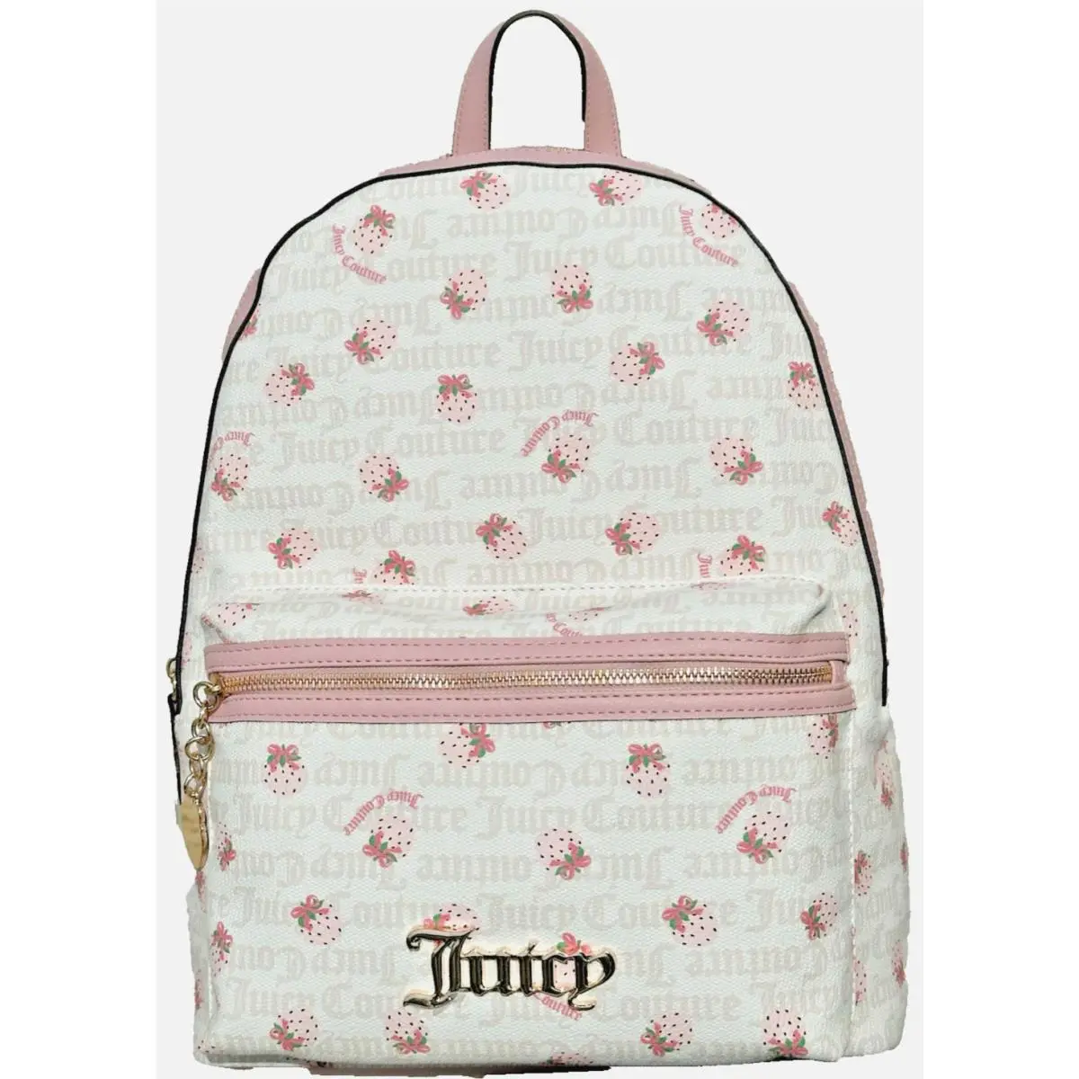 Juicy Couture Large Strawberry Backpack Pink White Berry Sweet Bag Y2K