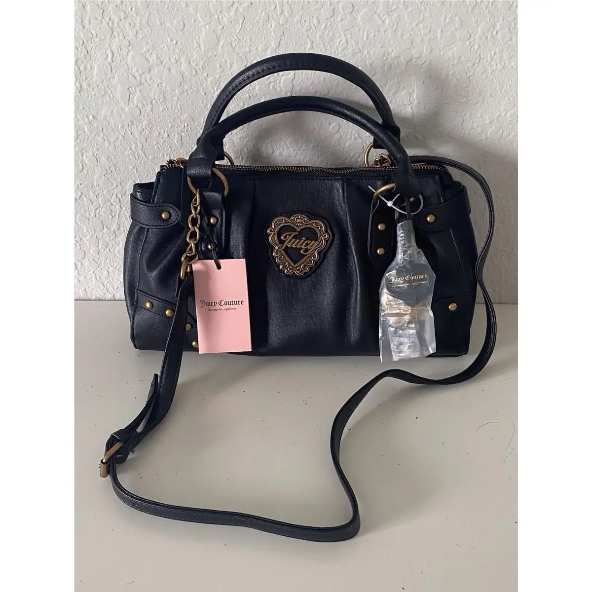 In Her Juicy Era Satchel Bag Liquorice Crossbody W/charm by Juicy Couture