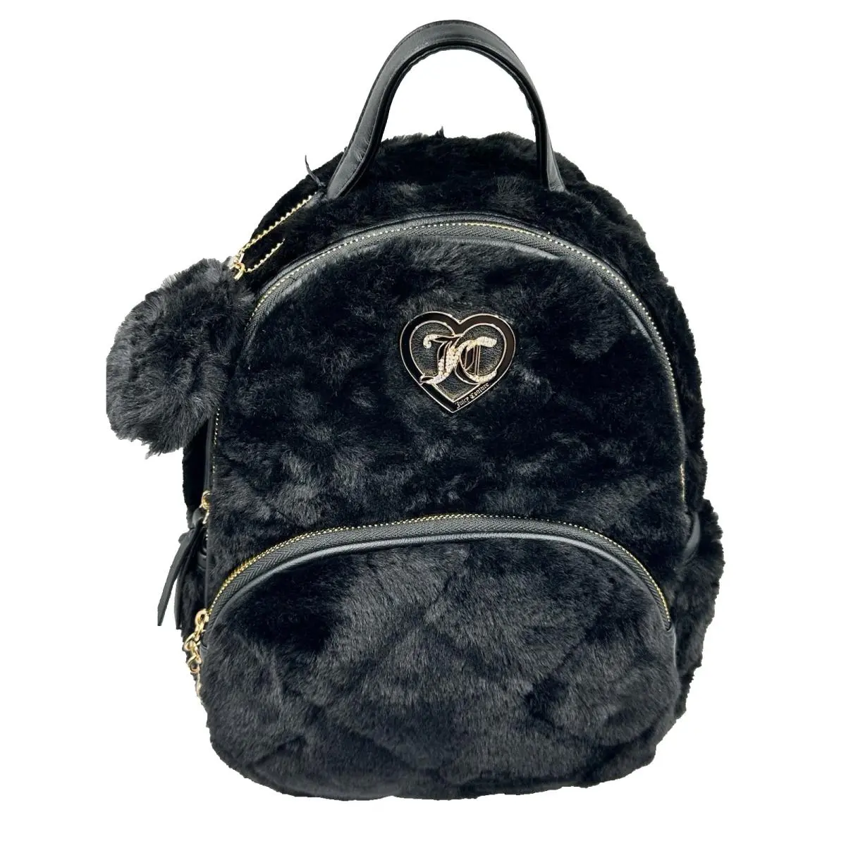 Juicy Couture Let`s Get Cozy Backpack Plush Furry in Black Liquorice