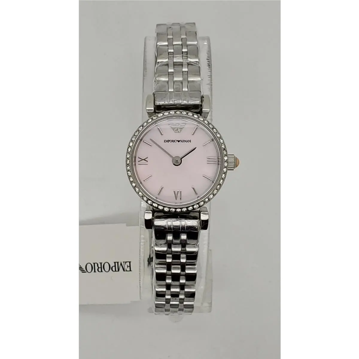 AR1781 Silver Tone Pink Mop Dial Swarovski Crystals Womens Watch by Emporio Armani