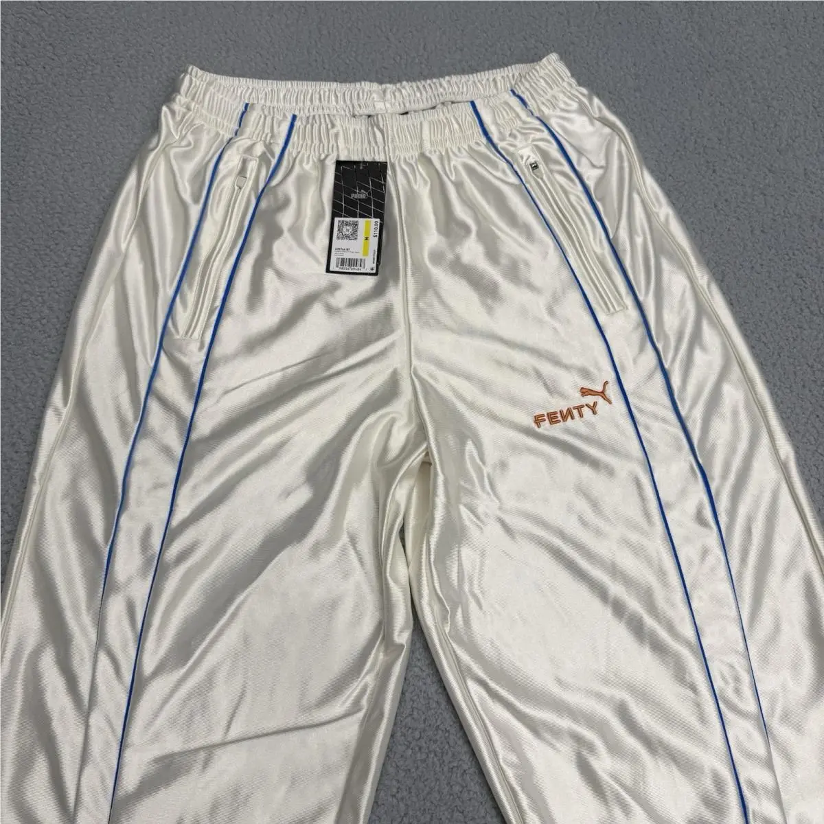 Puma X Fenty Track Pants Mens M White T7 Piping Rihanna Activewear 635746-87