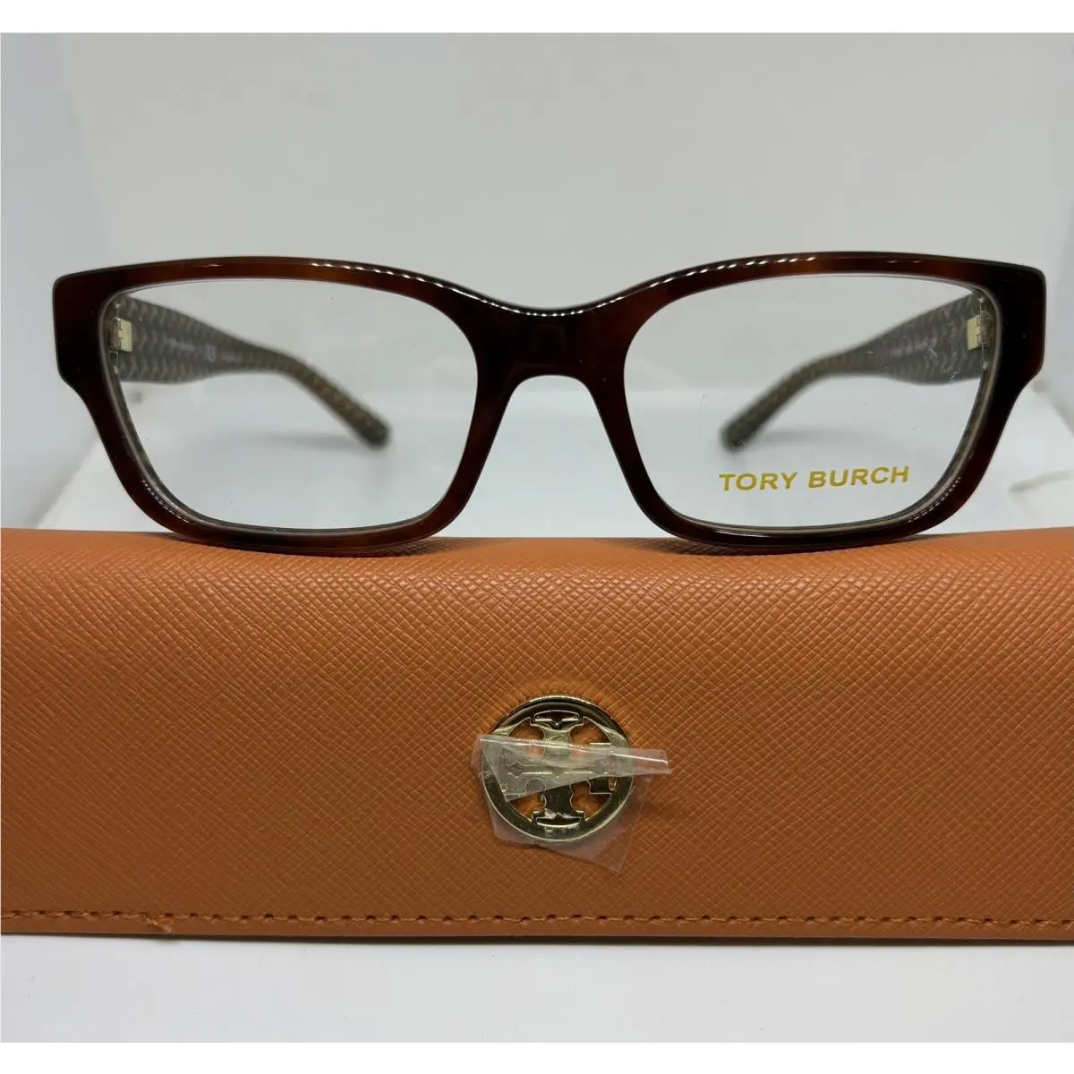 Tory Burch Eyeglasses Model TY 2074 1654 Frame Case Tortoise Green Zig Zag
