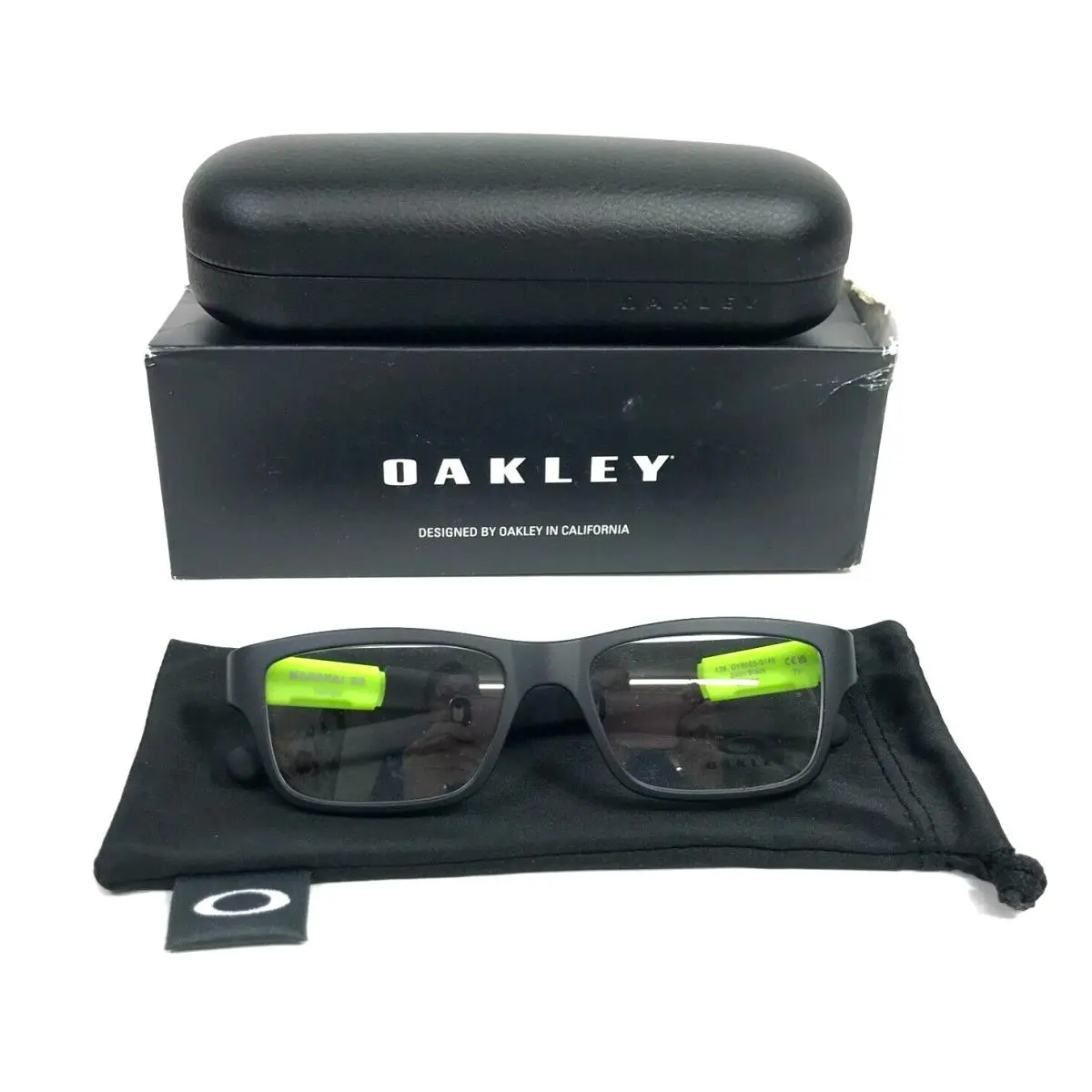 Kids Eyeglasses Frames Marshals XS OY8005-0149 Satin Black Neon 49-15-128 by Oakley