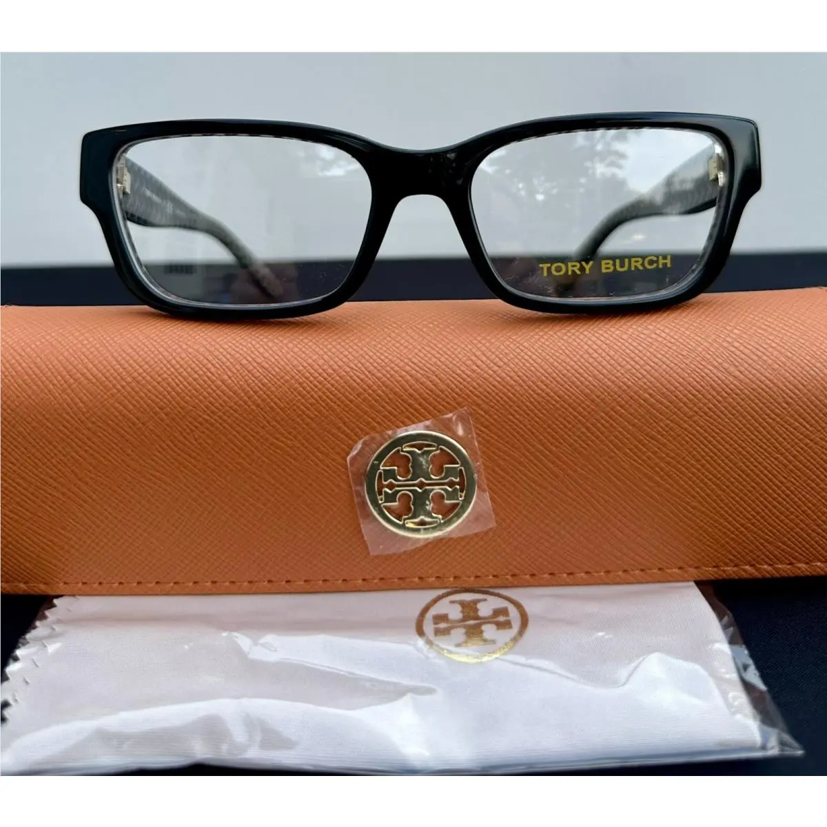 Tory Burch Eyeglasses Model TY 2074 1653 Frame Case Color Black White Zig Zag