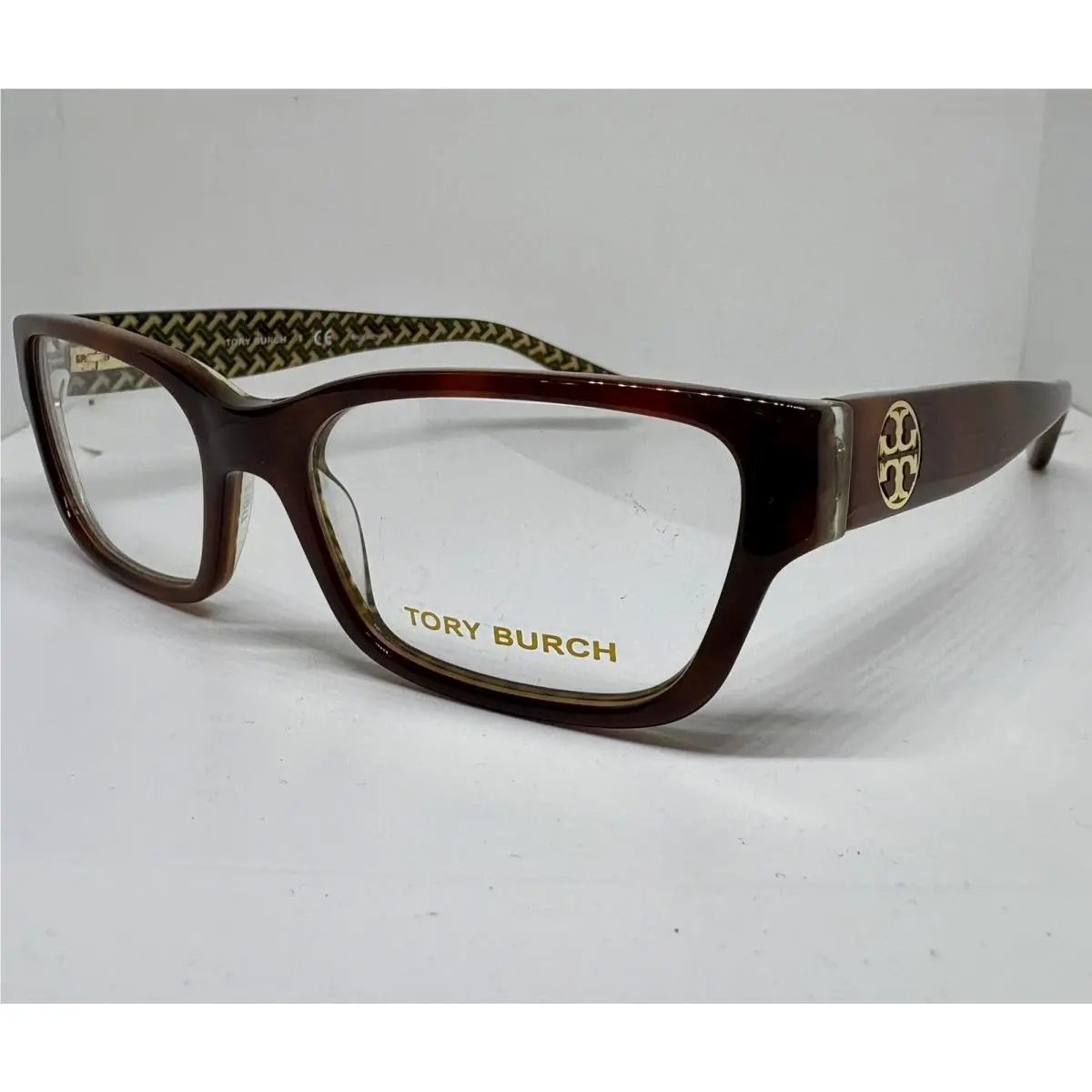 Tory Burch Eyeglasses Model TY 2074 1654 Frame Case Tortoise Green Zig Zag