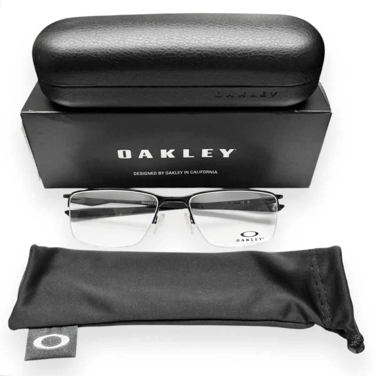 Oakley OX 3218-0154 Socket 5.5 Eyeglasses Glasses Polished Black 54mm W/case