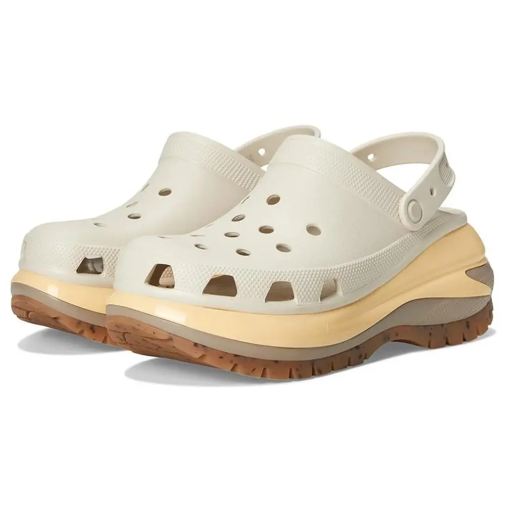 Crocs Classic Mega Crush 207988-0LM Clog Unisex M6/W8 Almond Shoes GBO3343