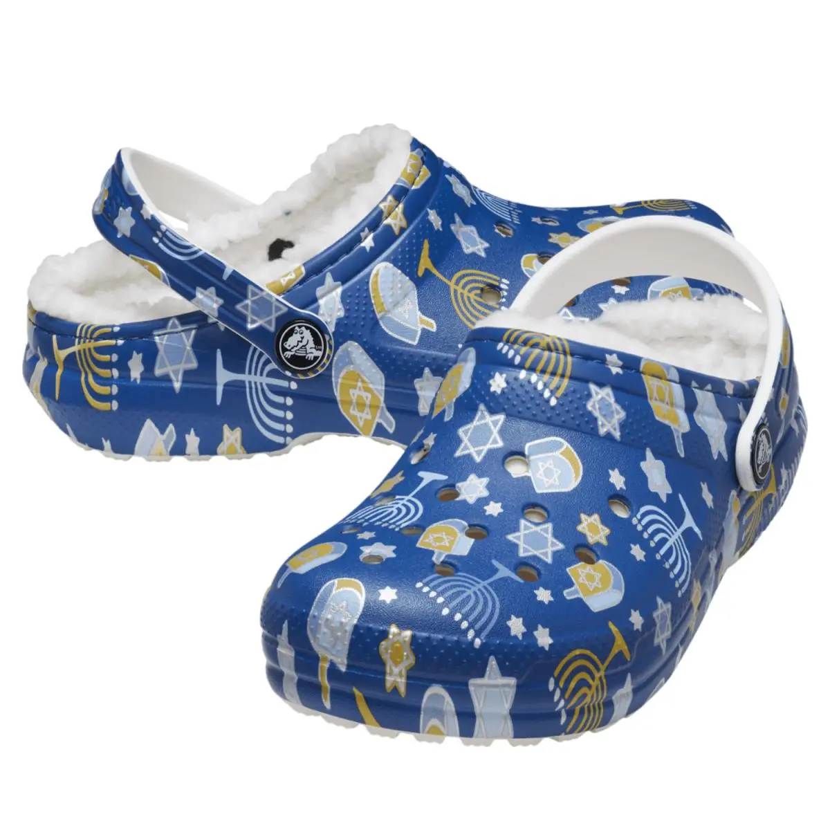 Crocs Classic Lined Hanukkah 209327-90H Clog Kids Multi Comfort Shoes JAX1247