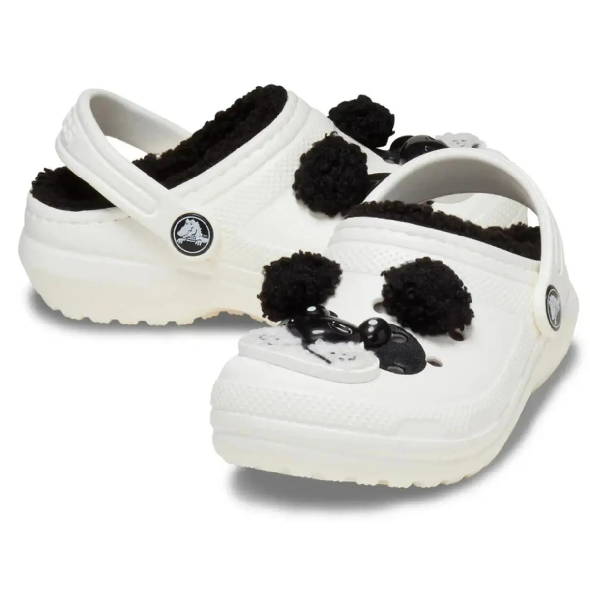 Crocs Classic Lined I Am Panda Bear 210395-0WX Clogs Toddlers White Shoes NIN257