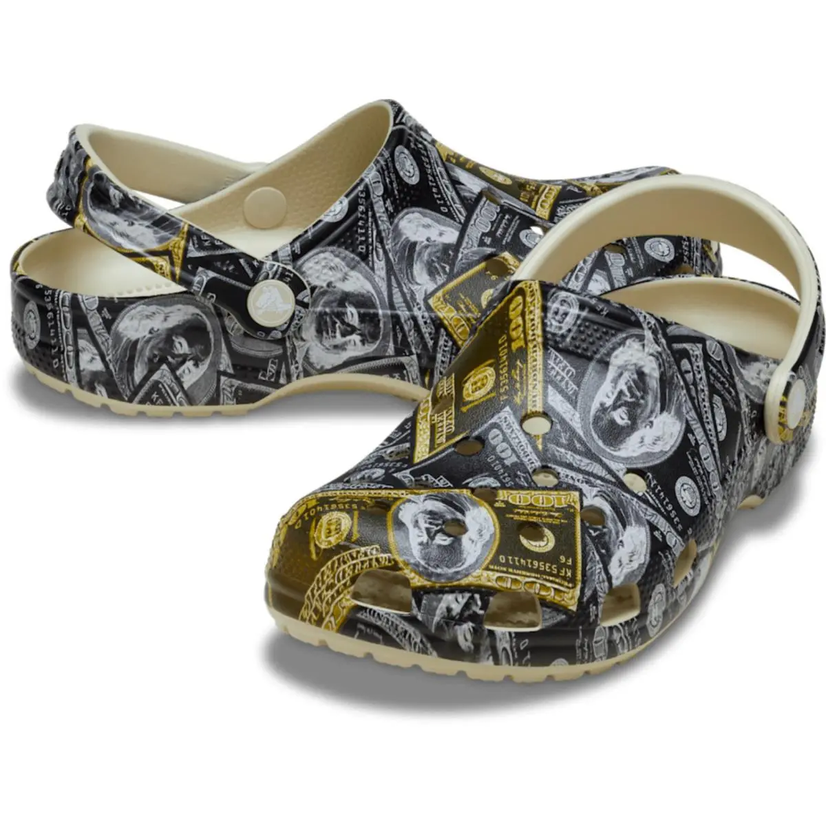 Crocs Classic Money 211968-2Y2 Clogs Men`s Bone Printed Comfort Shoes JAX530