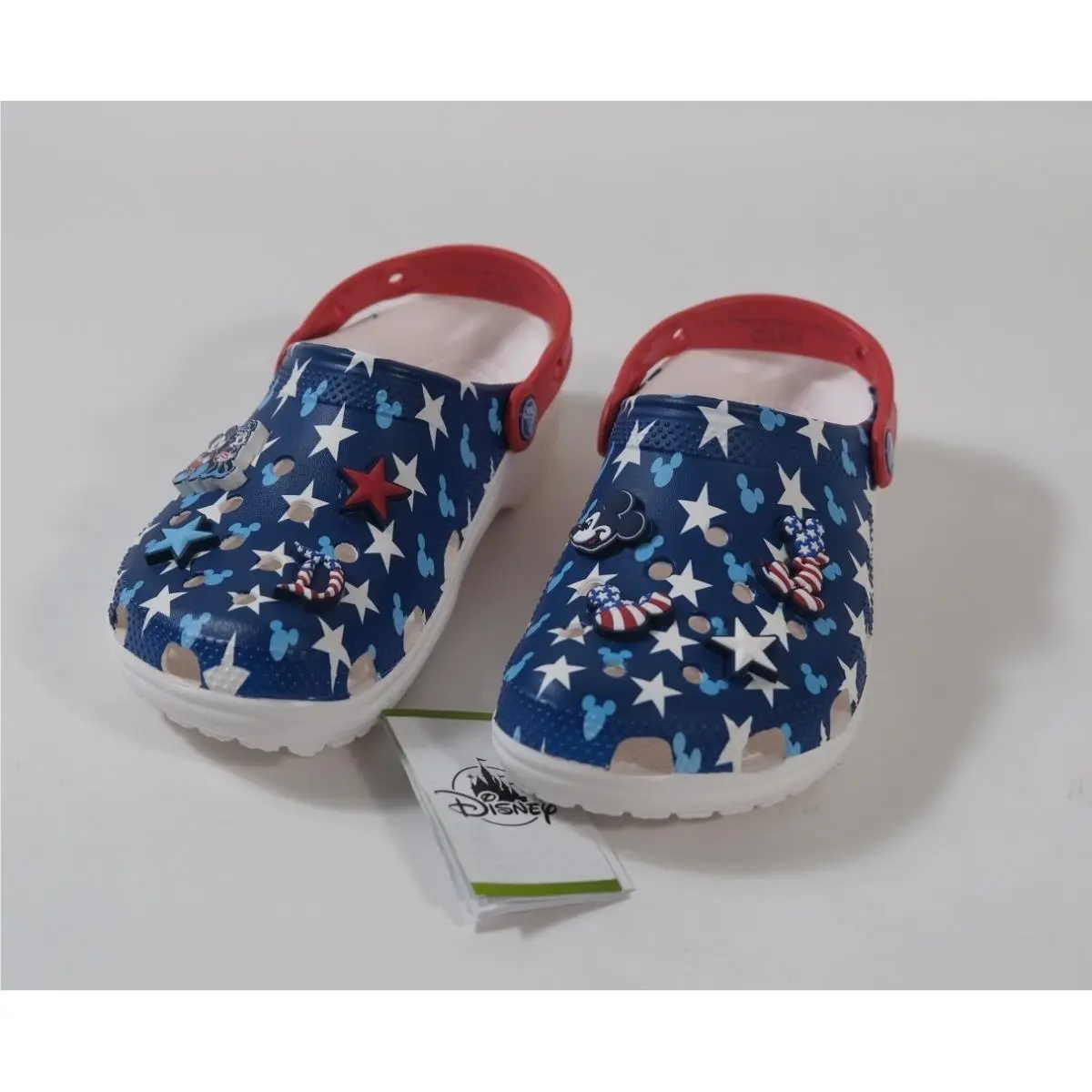 Crocs Clogs Women 8 Blue Classic Americana II Disney Mickey Mouse Stars