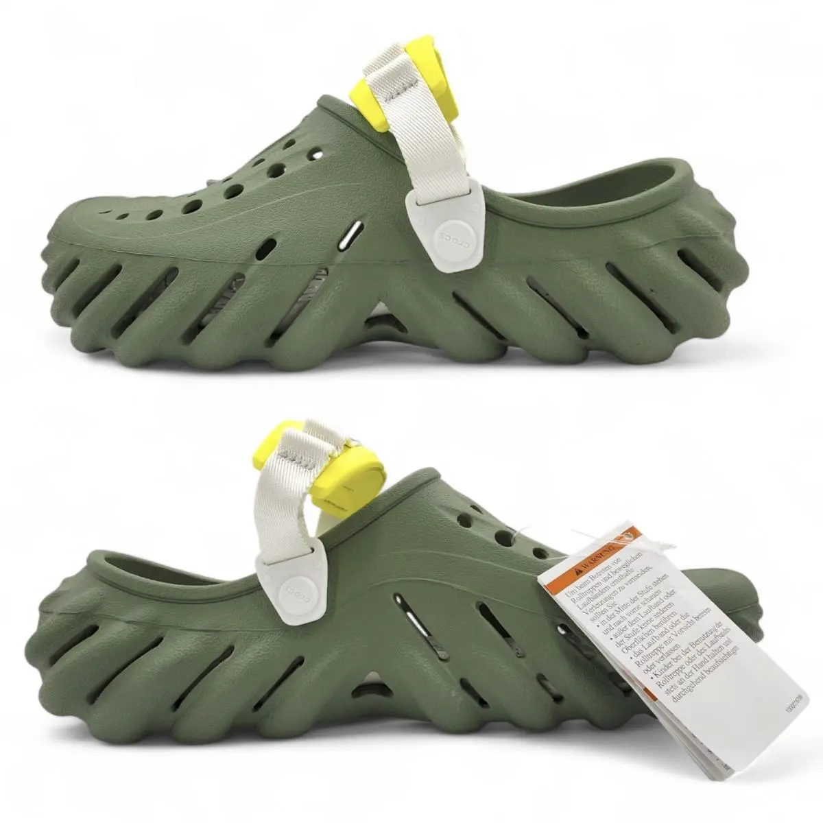 Crocs Echo Clogs Mens 8 / Womens 10 Moss Green Slip On Strap Sandals w/ Tag