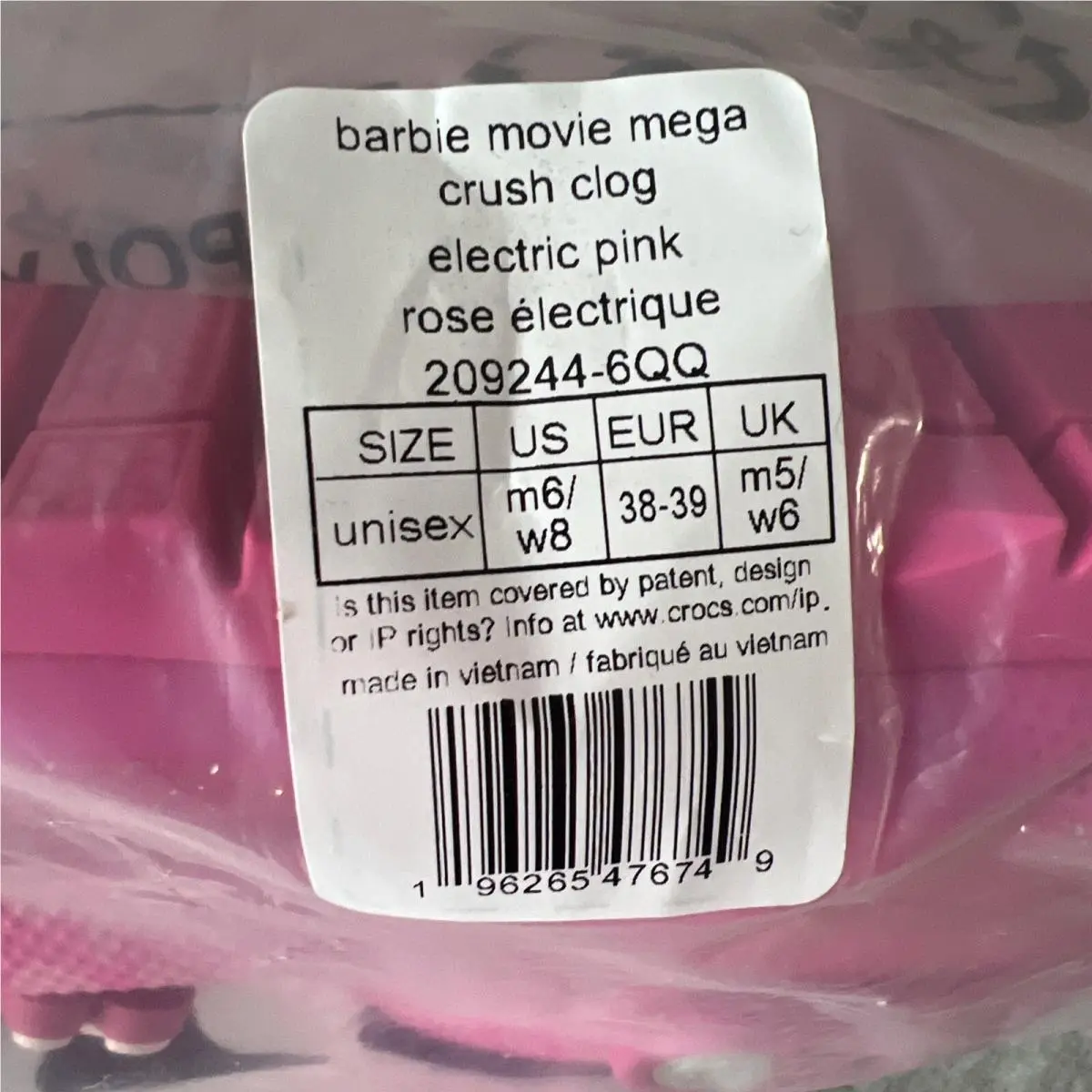 Crocs shoes - Crocs Barbie Movie Mega Crush - Pink (UPC: 196265476749) 2