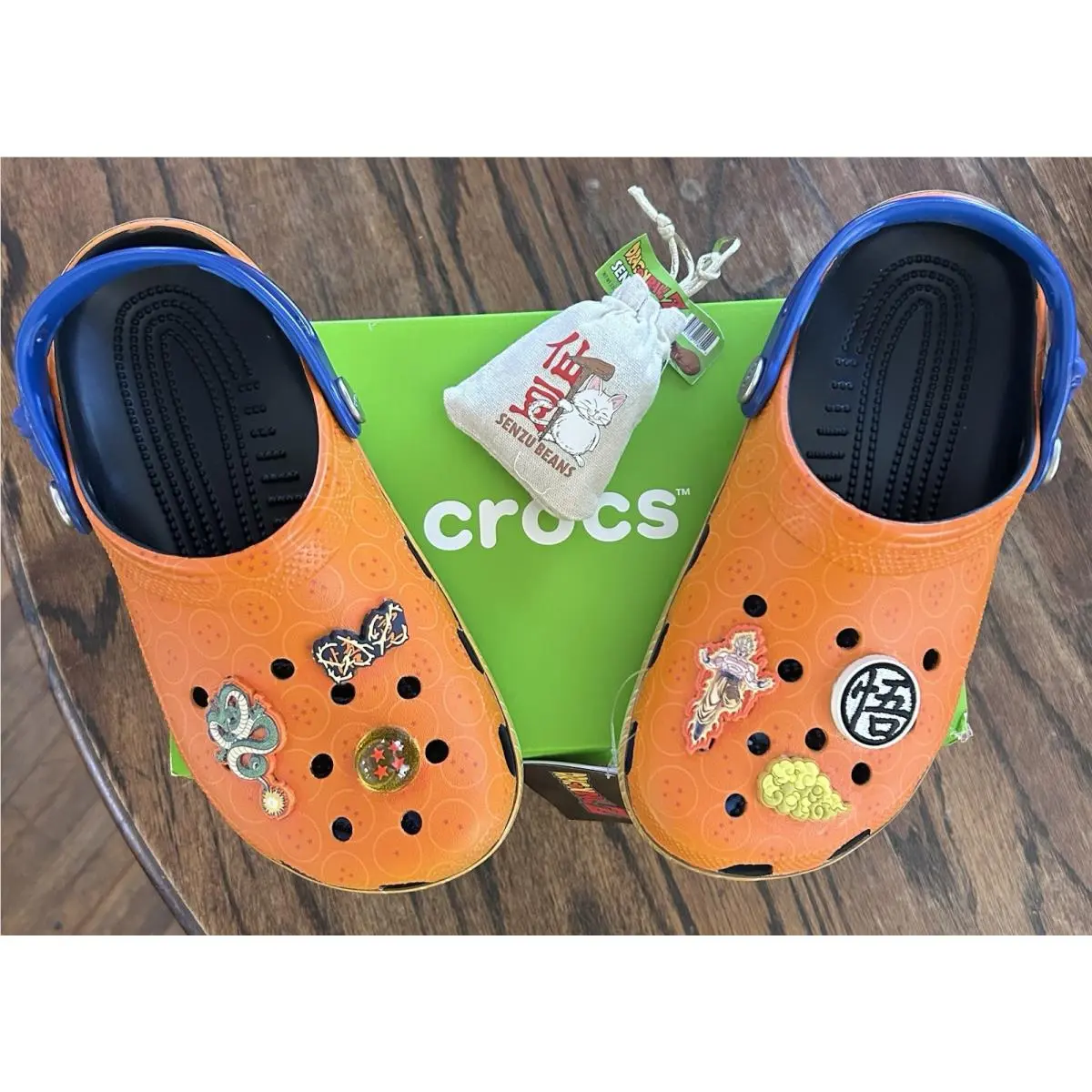 Dragon Ball Z Crocs Goku Classic Clogs J6/Women’s 8 W/senzu Candy Beans