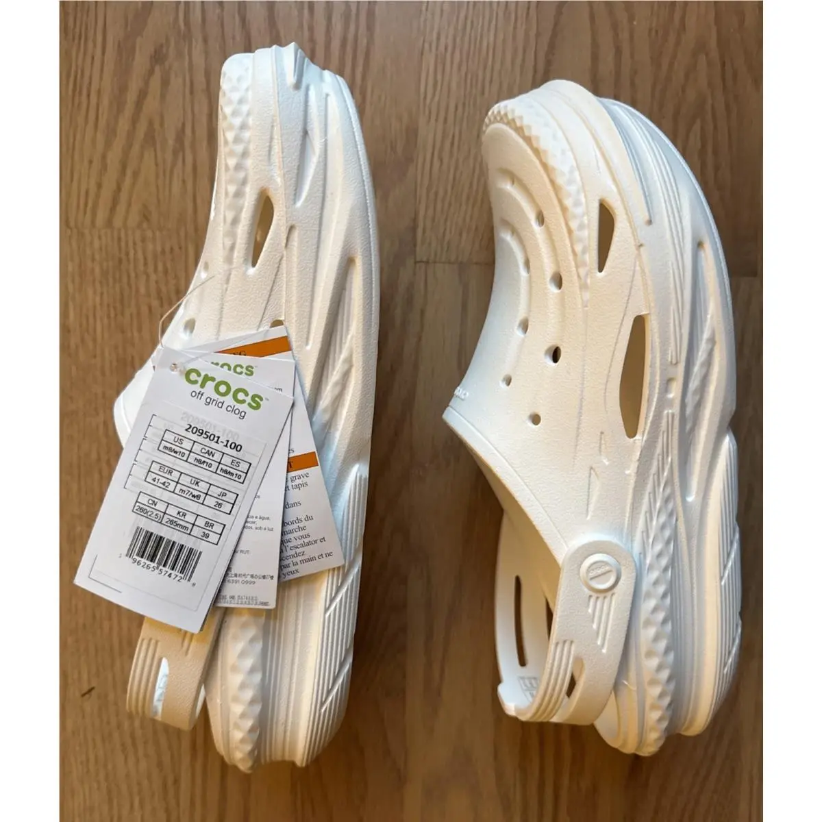 Crocs Off Grid Clog Sandal White Unisex W/10 M/8 Eur 41-42