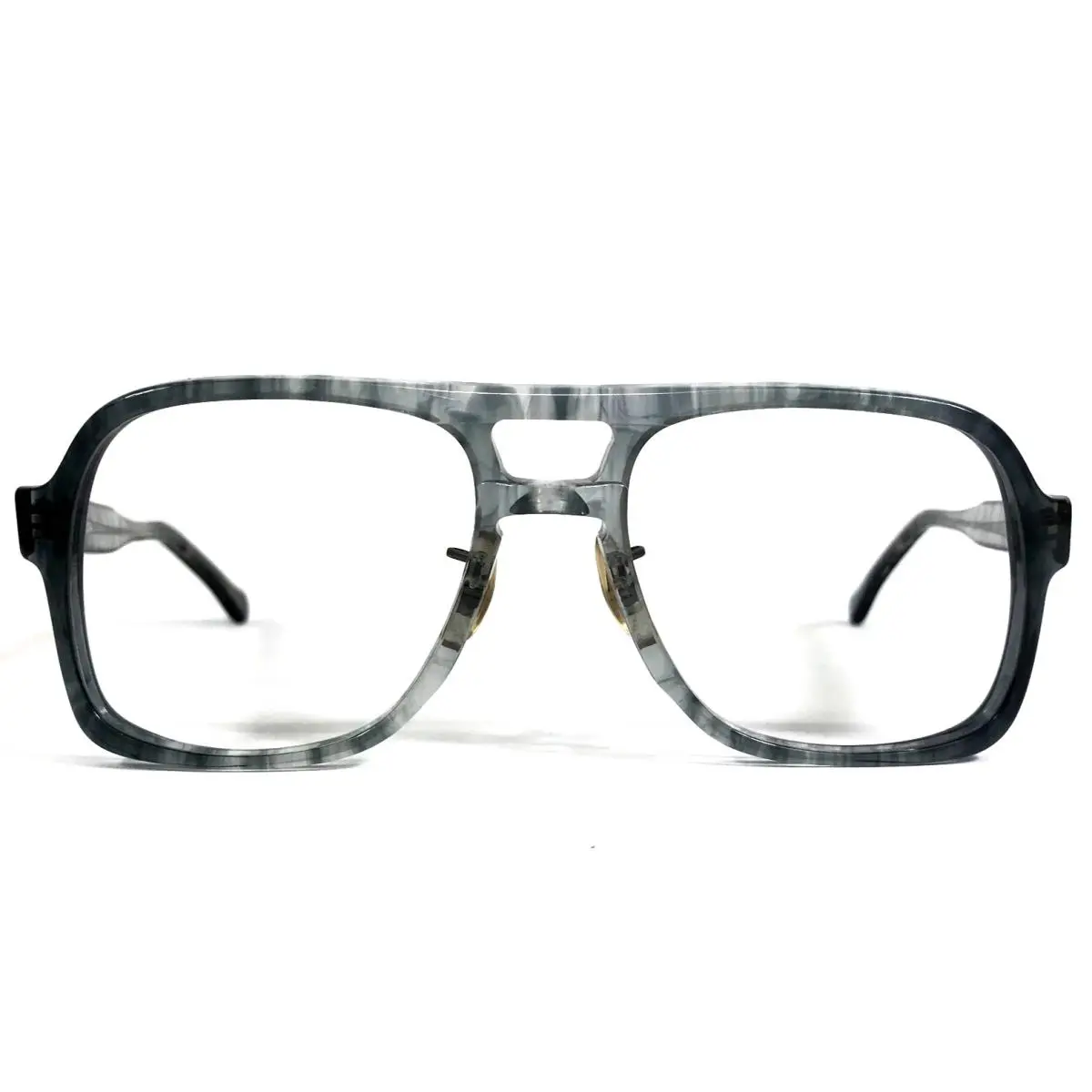 Vintage Sro Eyeglasses Frames  PW Pewter Smoke Gray Square Pilot 54-18-135 by Oakley