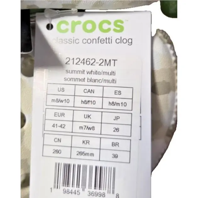 Crocs shoes - Summit White/Multi (UPC: 198445369988) 10