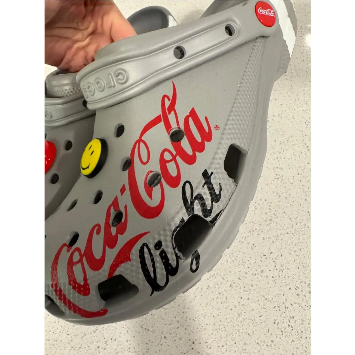 Crocs shoes - Crocs Classic Coca-Cola Light X Clog - grey (UPC: 191448786714) 1