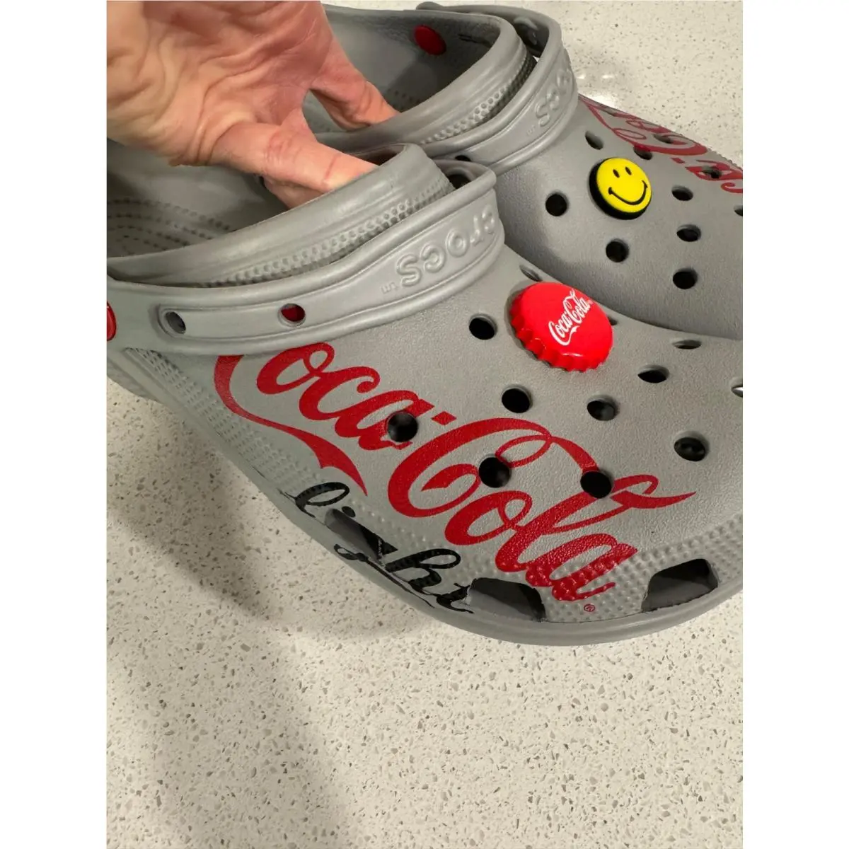 Crocs shoes - Crocs Classic Coca-Cola Light X Clog - grey (UPC: 191448786714) 2