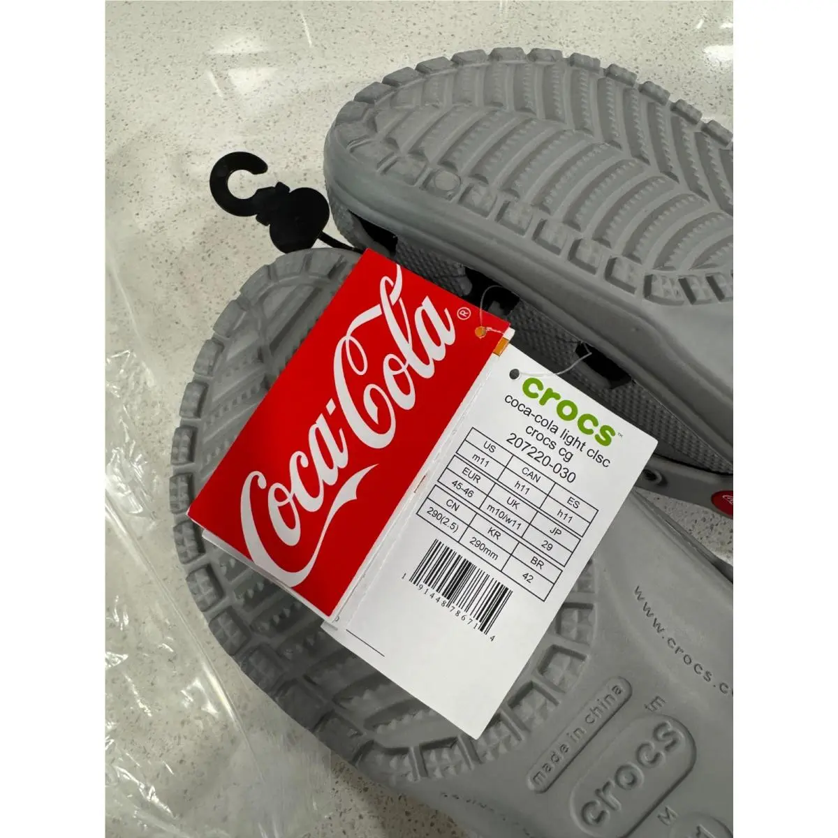 Crocs shoes - Crocs Classic Coca-Cola Light X Clog - grey (UPC: 191448786714) 5