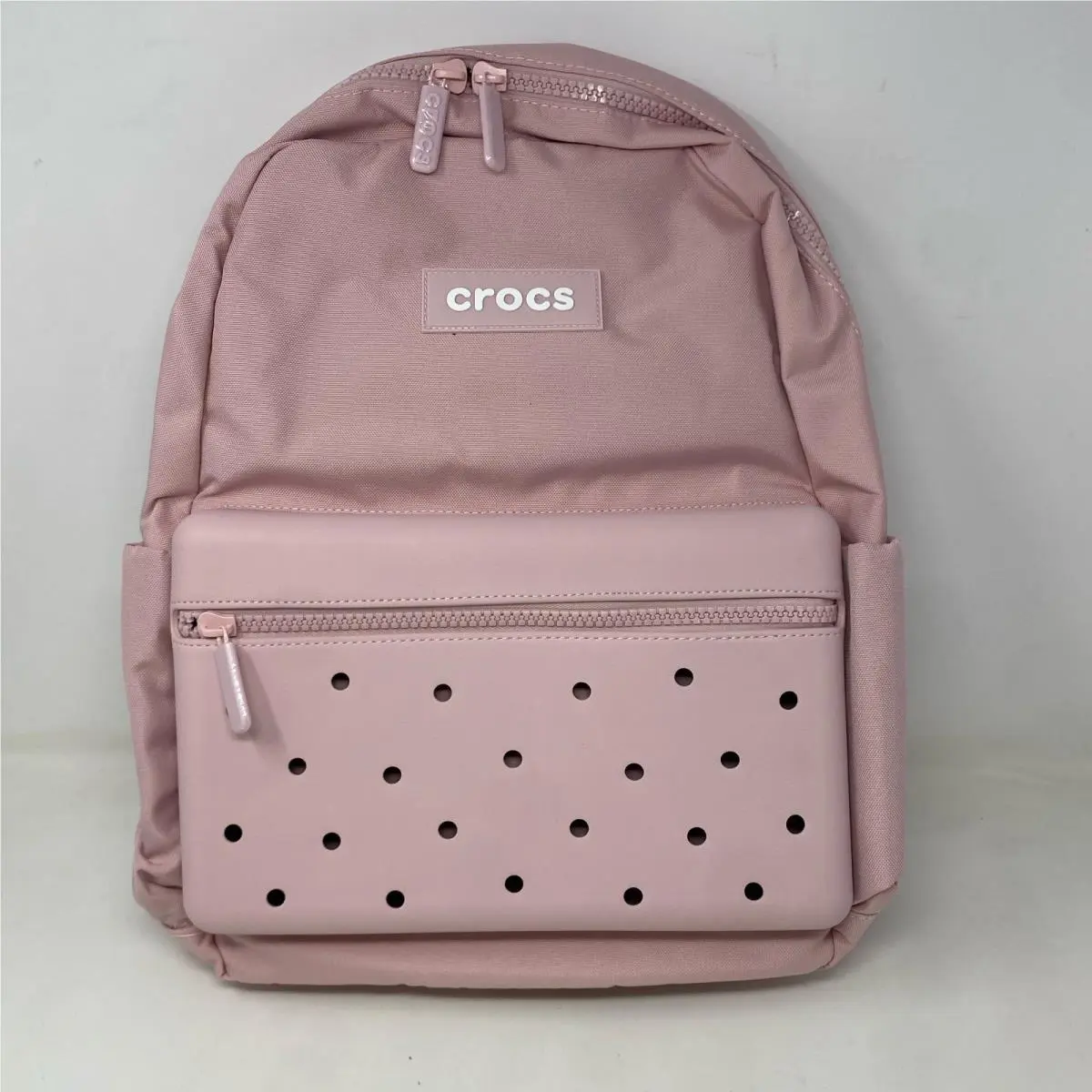 Crocs Nylon Backpack Cotton Candy Pink w/ Molded Jibbitz Pocket
