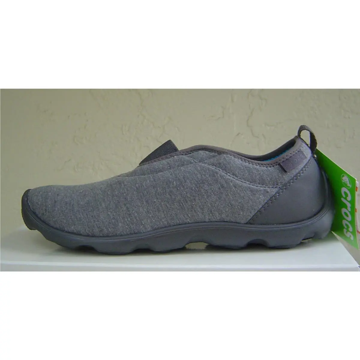 Crocs Gray Mary Jane Slip ON Gray Loafers Size 7 W Wide