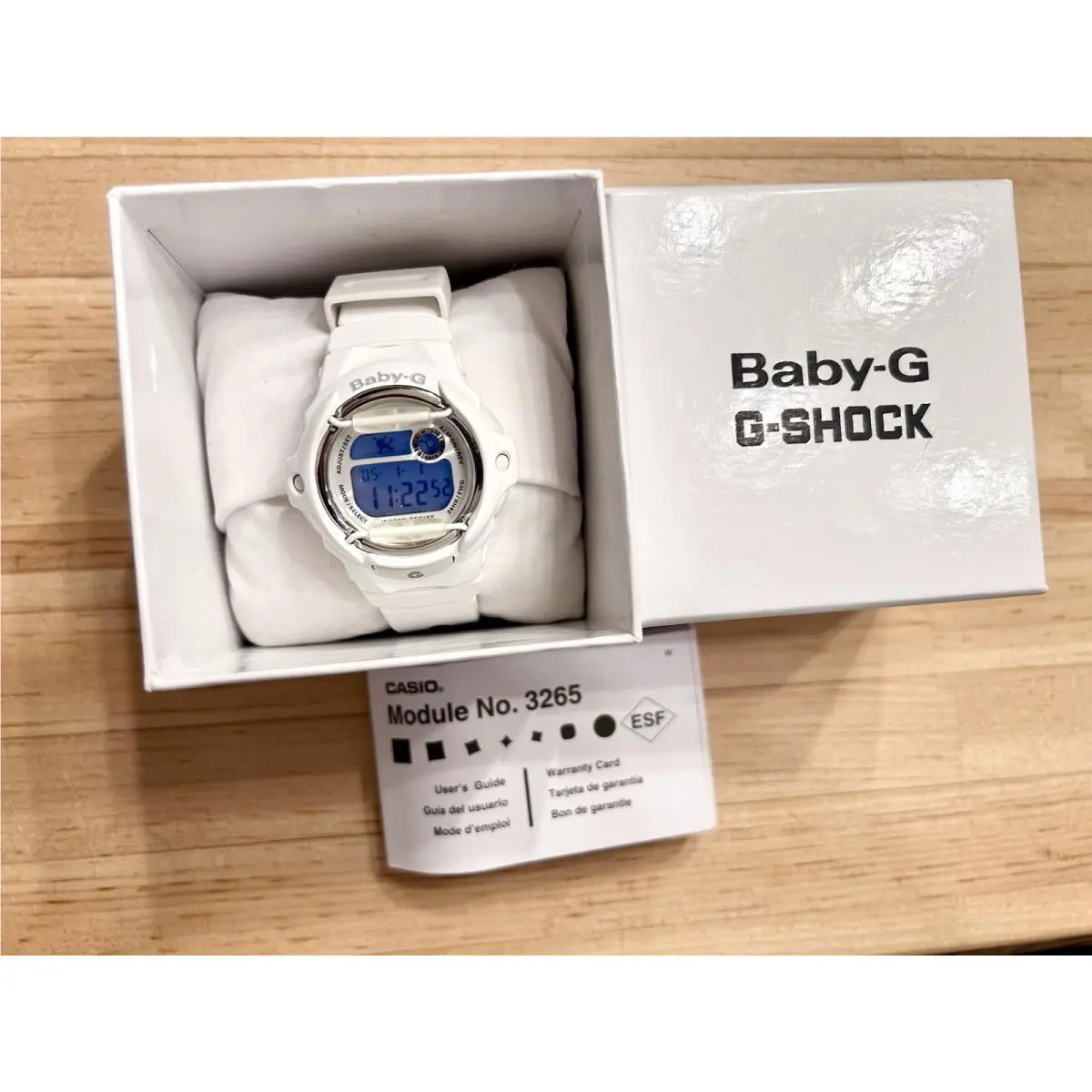 Casio Baby-g Women`s Quartz Digital White Resin Strap Watch w/ Box Alarm