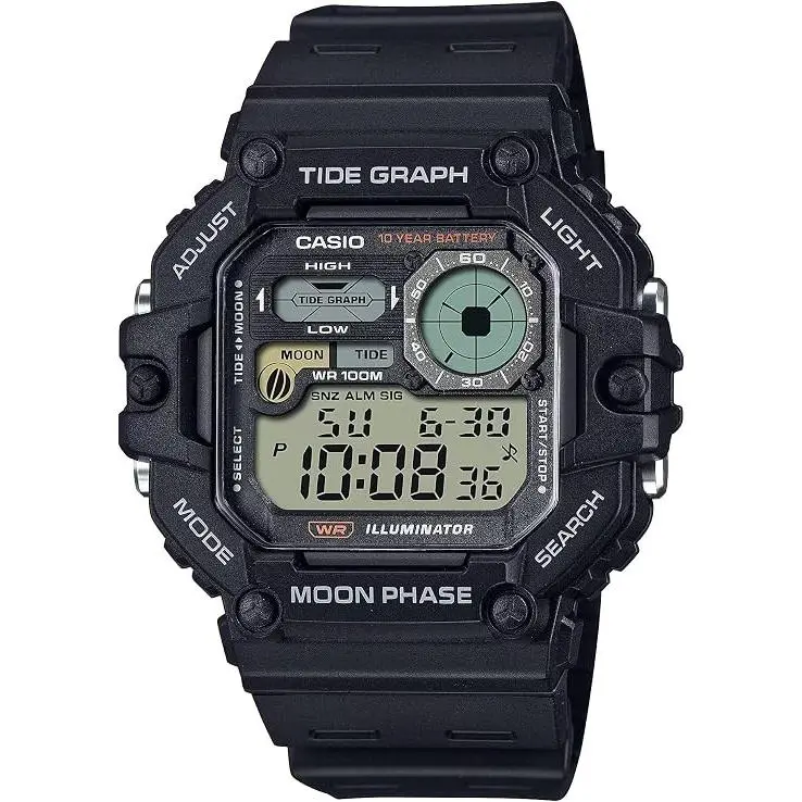 Casio Illuminator Tide Graph Moon Phase Digital Watch - Black
