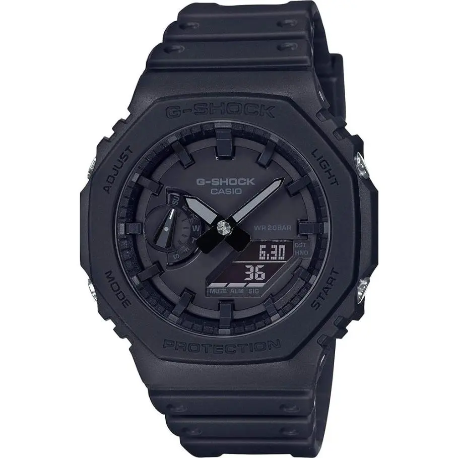 G-shock Analog/digital All Black Resin Watch GA-2100-1A1 by Casio