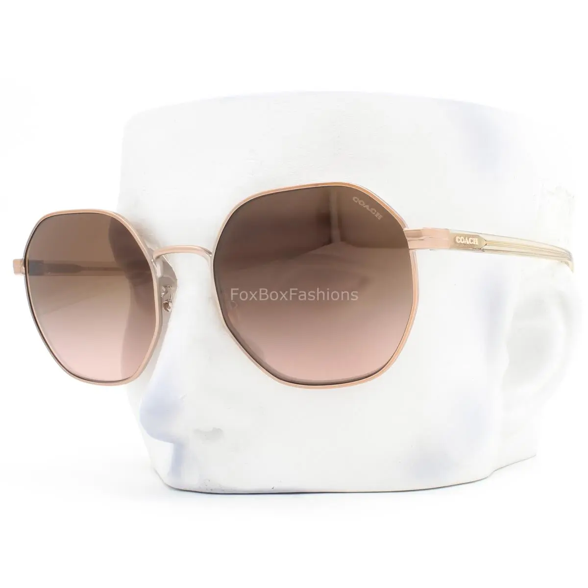 Sunglasses Rose Gold Brown Pink Flash HC 7147 93315M with Case by Coach