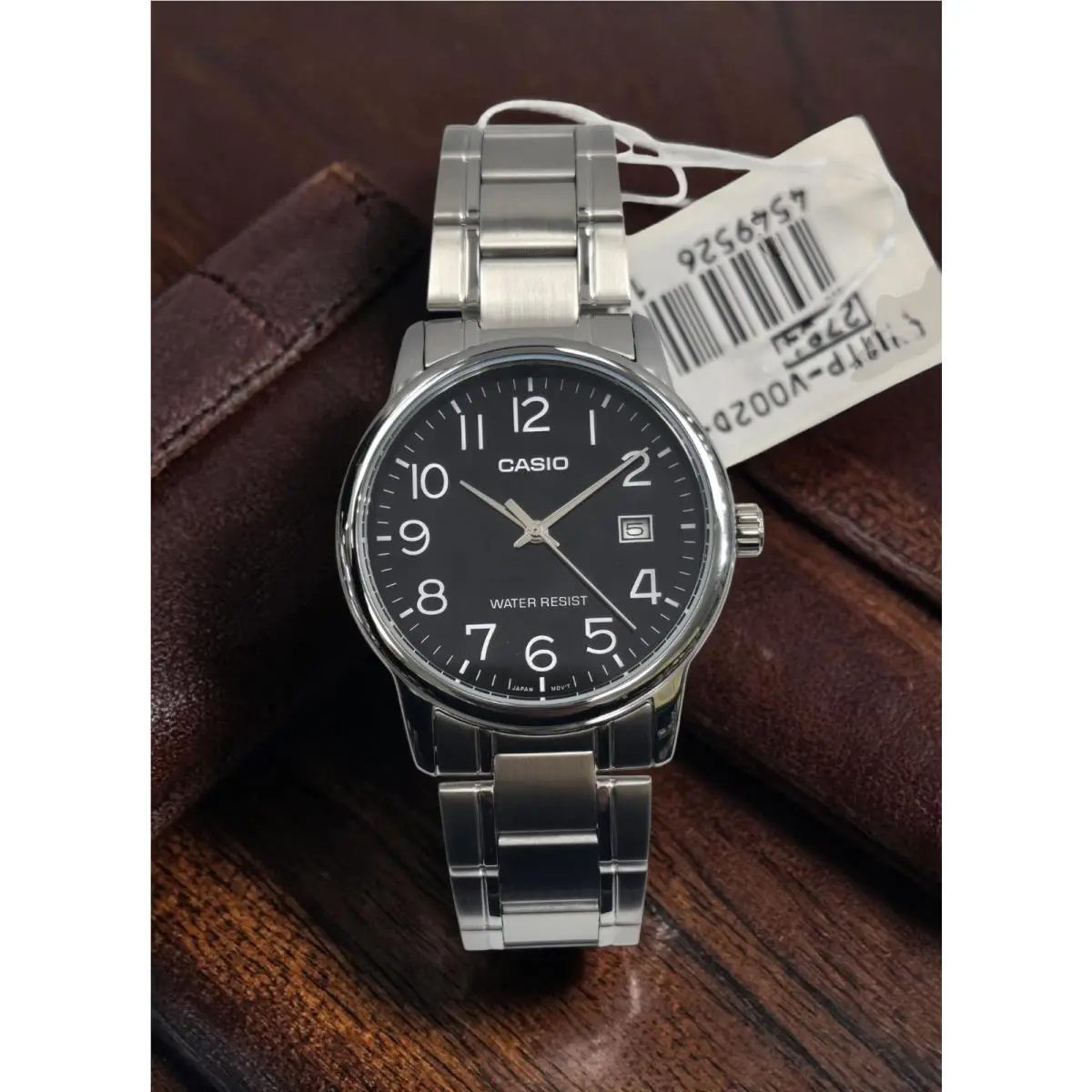 Analog Mens Watch Black Dial w Numbers MTP-V002D-1B MTP-V002D Metal by Casio
